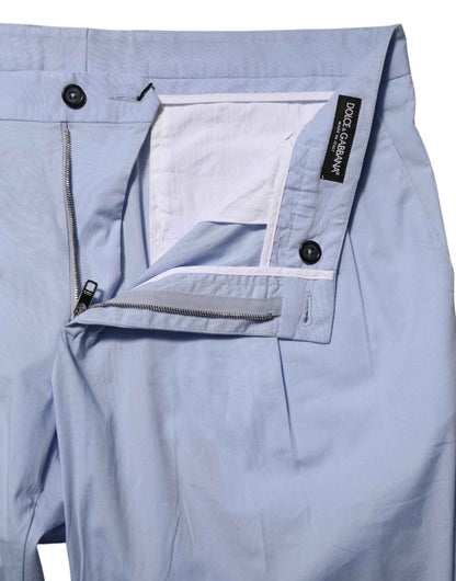 Light Blue Cotton Stretch Tapered Men Trouser Pants