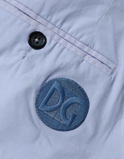 Light Blue Cotton Stretch Tapered Men Trouser Pants