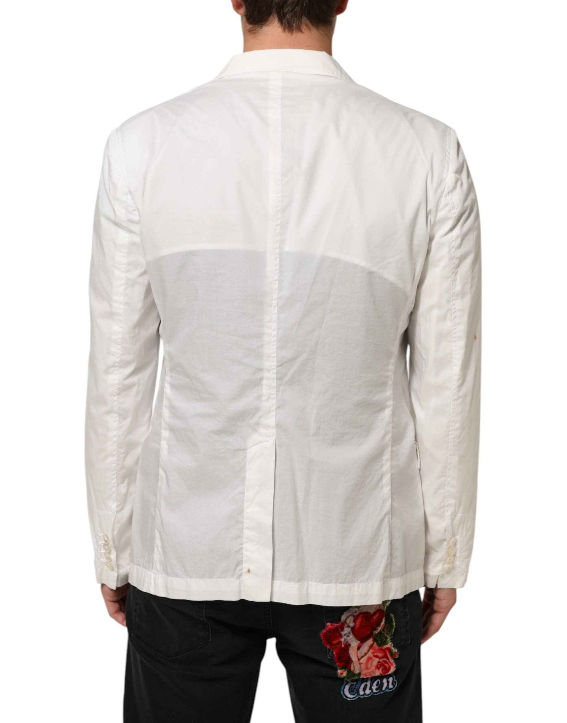 White Cotton 1 Button Men Suit Blazer