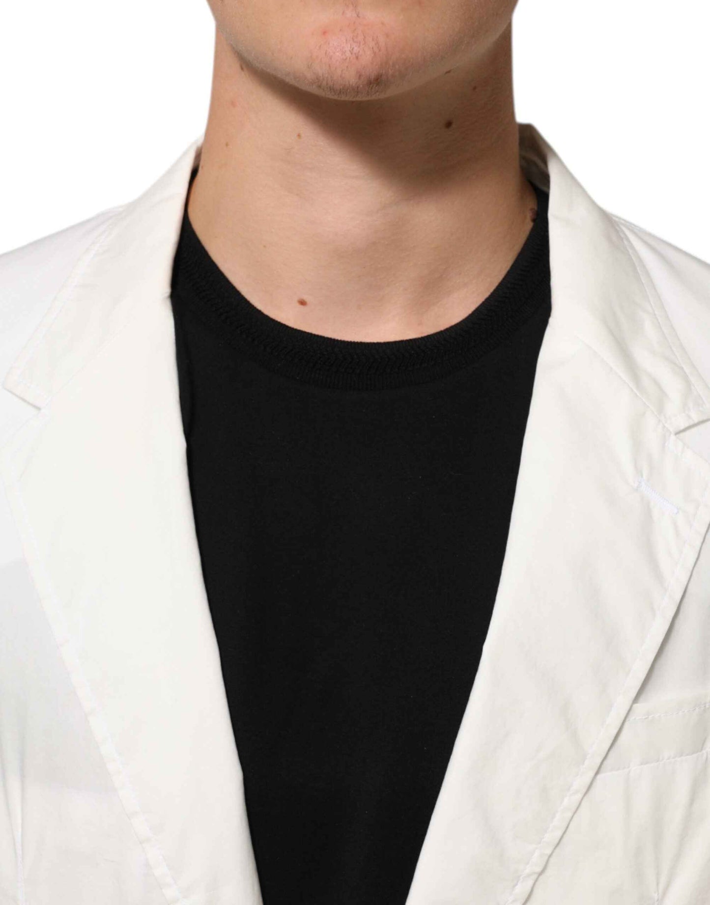 White Cotton 1 Button Men Suit Blazer