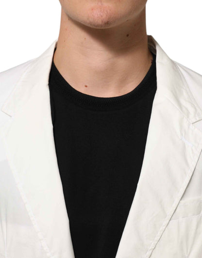 White Cotton 1 Button Men Suit Blazer