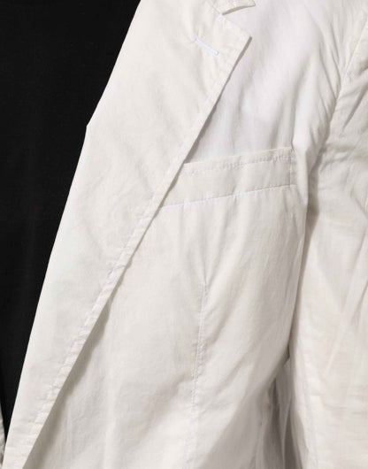 White Cotton 1 Button Men Suit Blazer