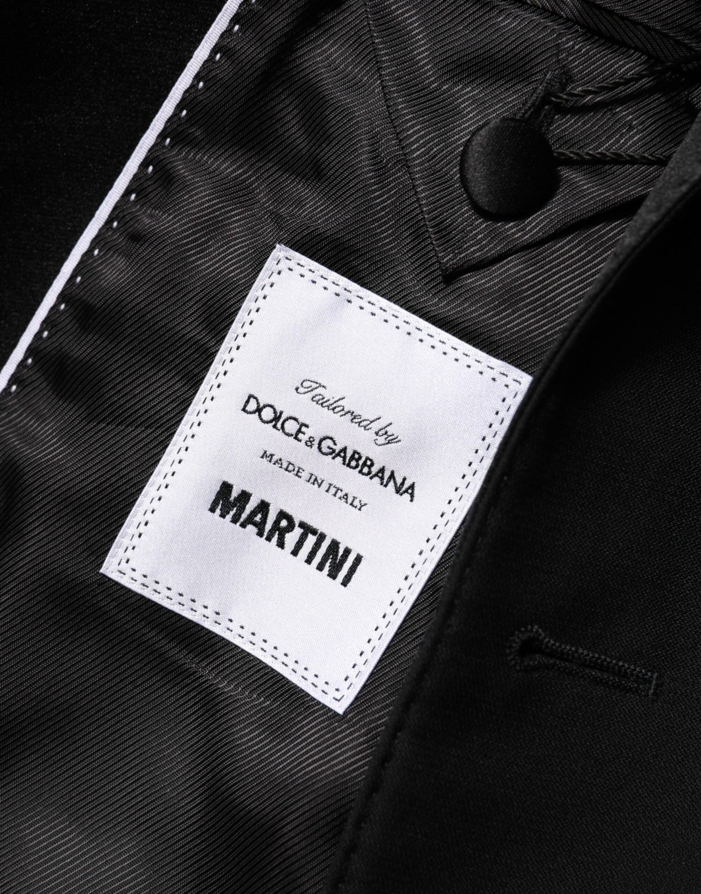 Black Wool MARTINI 2 Button Men Suit Blazer