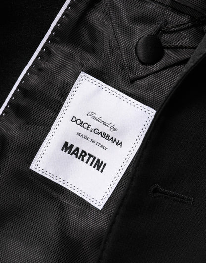 Black Wool MARTINI 2 Button Men Suit Blazer