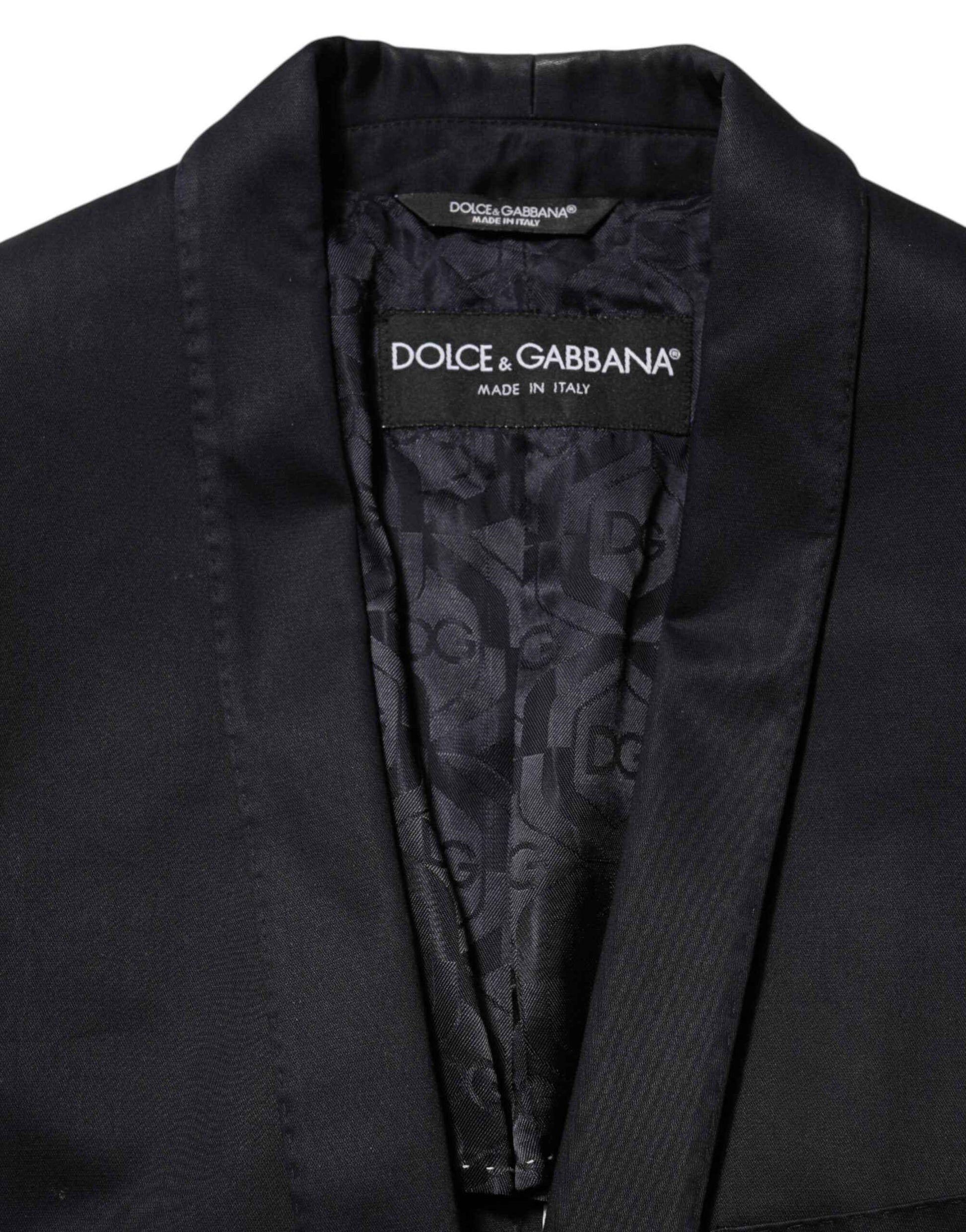 Black Cotton 1 Button Suit Jacket Blazer