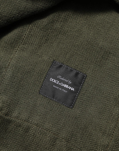 Brown Camouflage Linen Button Down Jacket