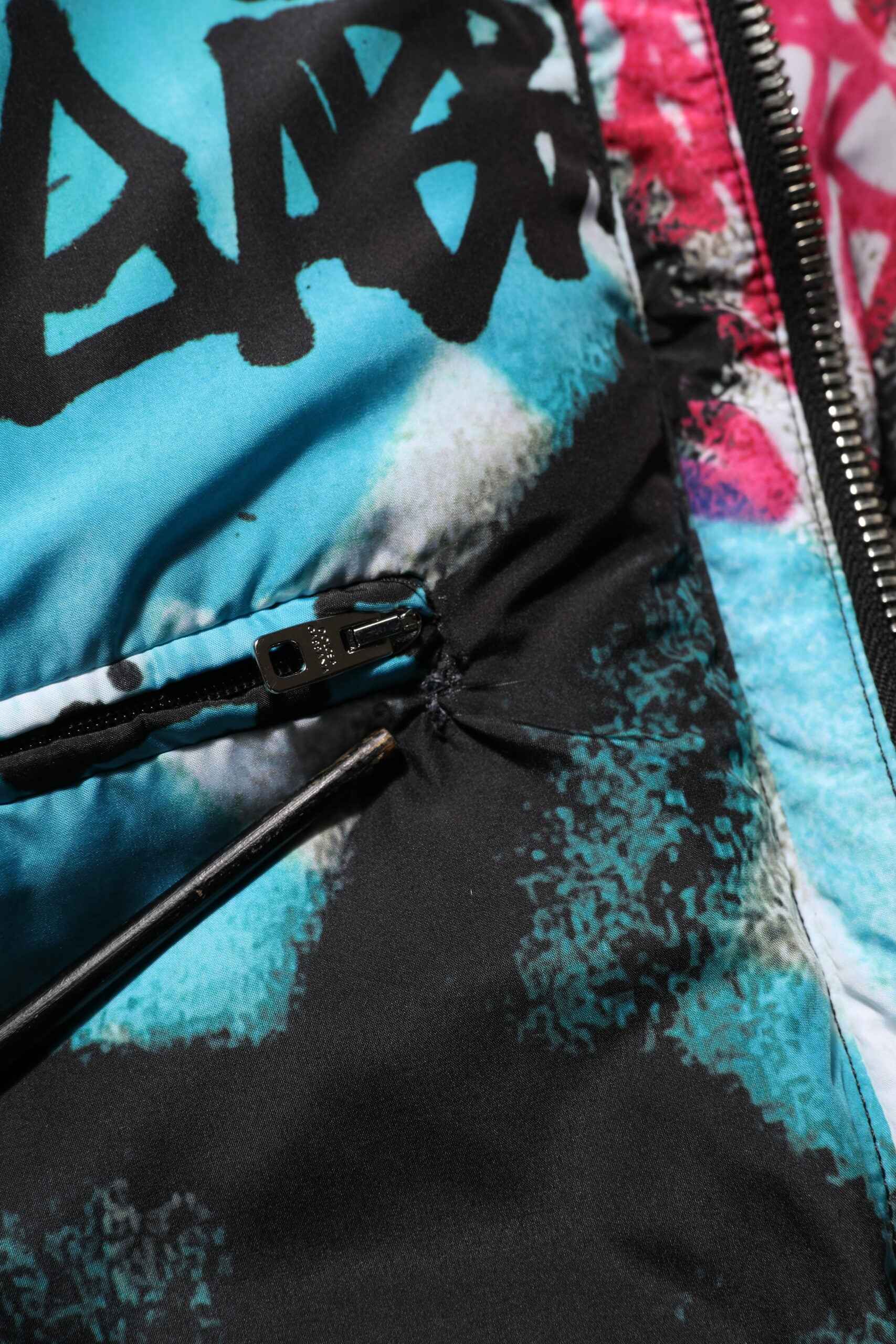 Multicolor Graffiti Hooded Sportswear Vest Jacket