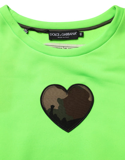 Green Patchwork Men Sweatshirt Sweater
