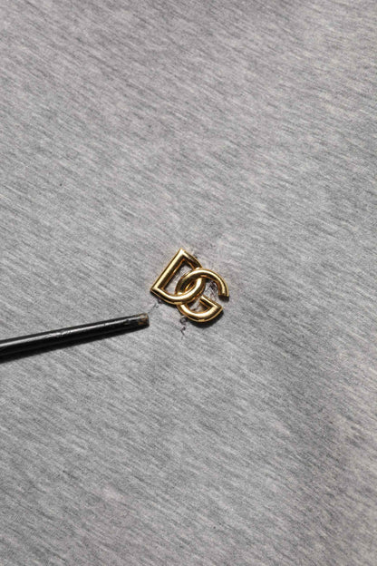 Gray Logo Cotton Hooded Sweatshirt Sweater