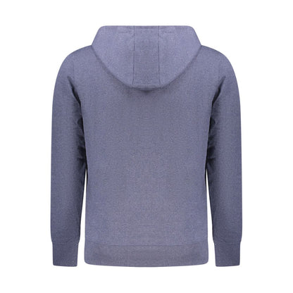 Blue Recycled Cotton Men's Hooded Sweatshirt