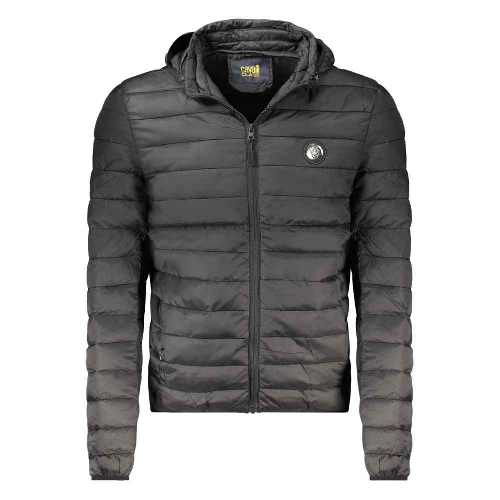 Black Polyester Men's Light Jacket