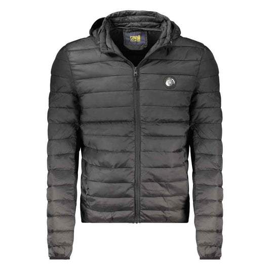 Black Polyester Men's Light Jacket