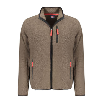 Marrone Polyester Men Sweatshirt