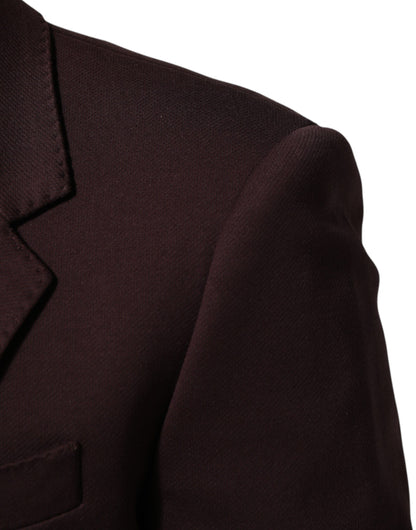 Maroon Cotton 2 Buttons Suit Jacket Blazer