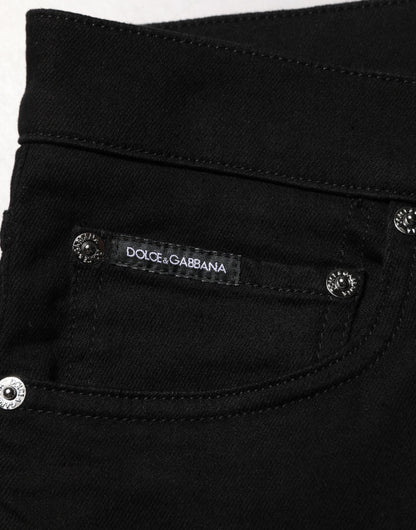 Black Cotton Stretch Slim Fit Men Denim Jeans
