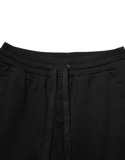 Black DG Logo Cotton Jogger Sweatpants Pants
