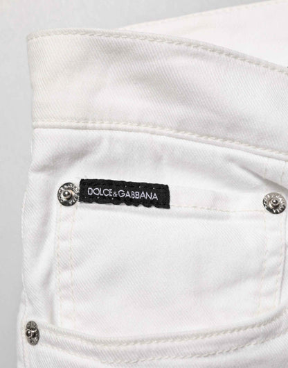 White Graffiti Print Skinny GOLD Denim Jeans