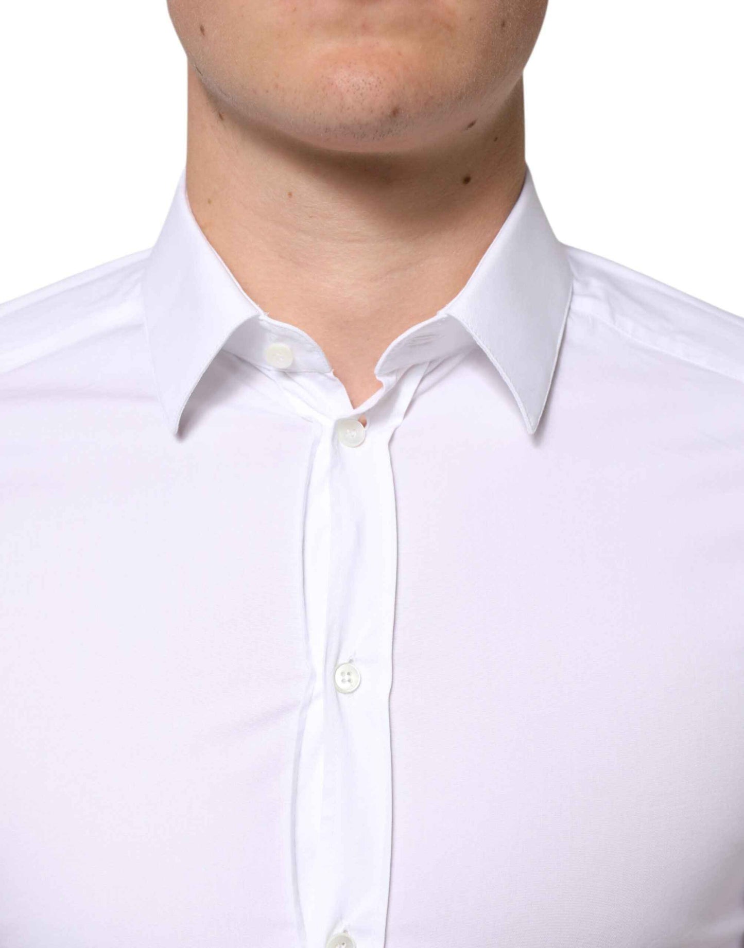 White Cotton GOLD Formal Men Dress Shirt