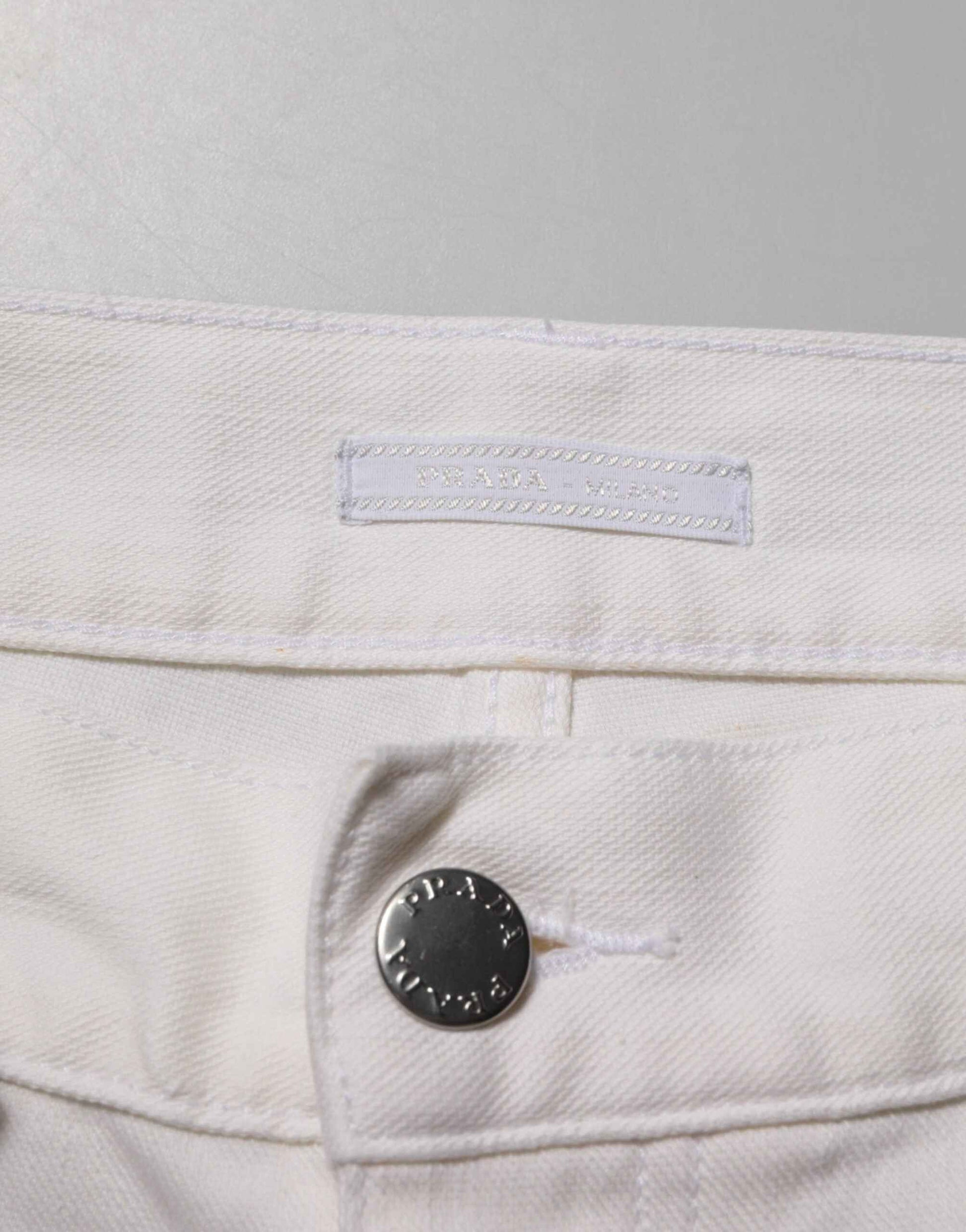 White Mid Waist Skinny Fit Denim Casual Trouser Jeans
