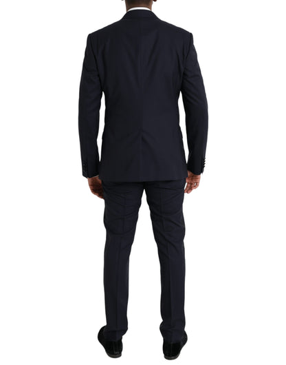 Blue Wool MARTINI 1 Button Men 3 Piece Suit