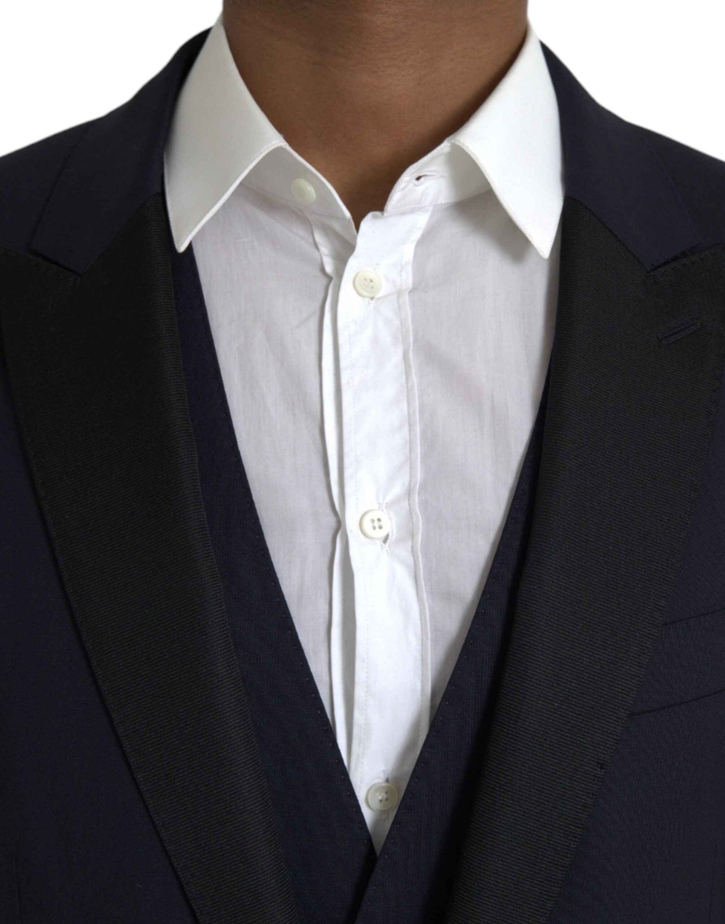 Blue Wool MARTINI 1 Button Men 3 Piece Suit