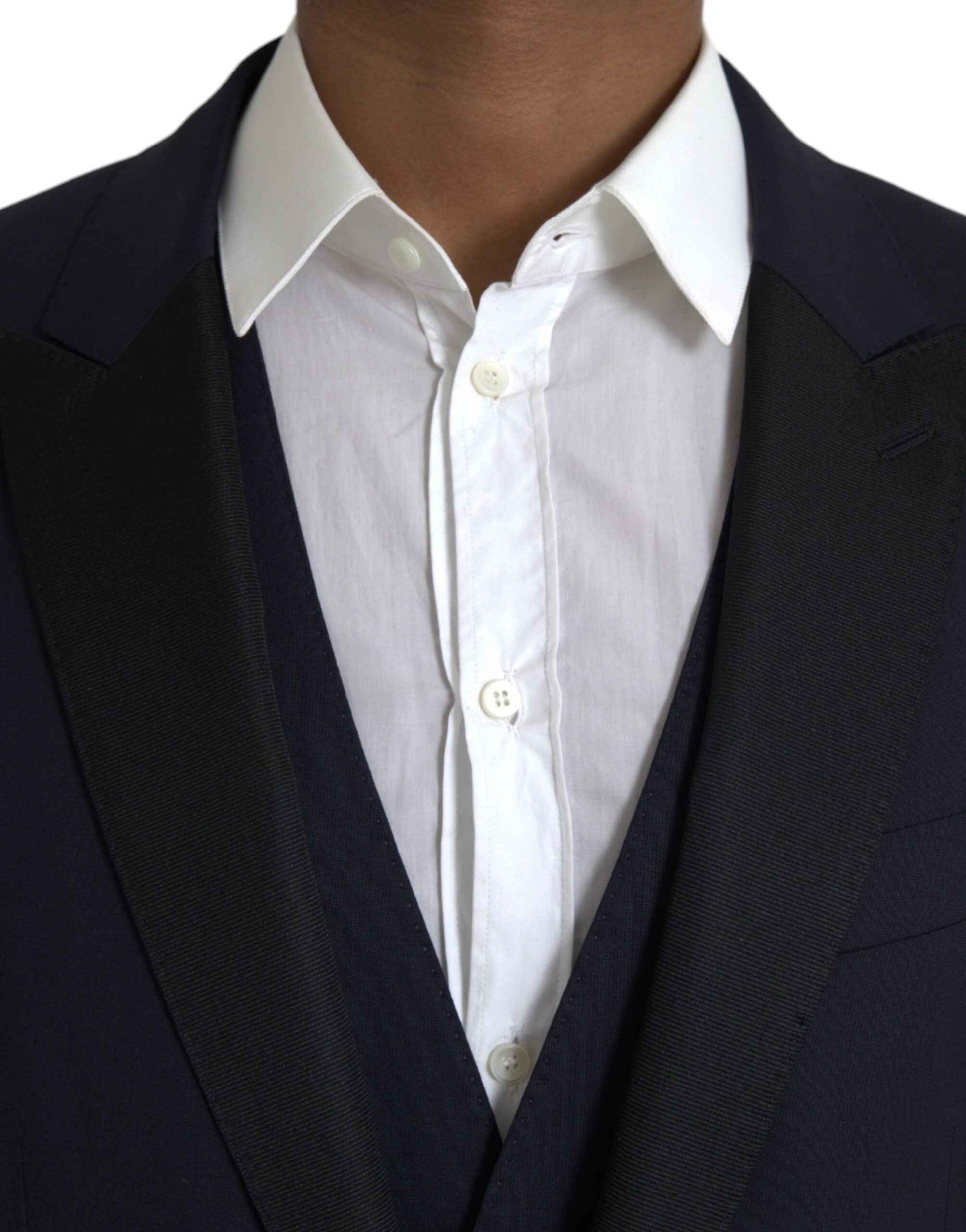 Blue Wool MARTINI 1 Button Men 3 Piece Suit