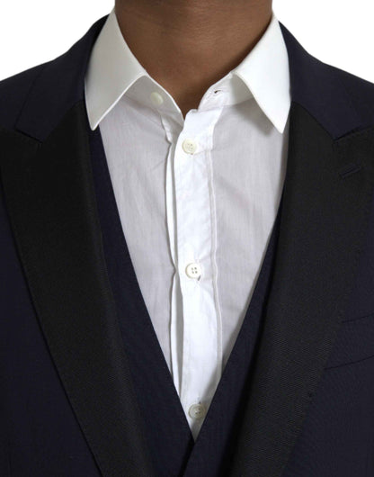 Blue Wool MARTINI 1 Button Men 3 Piece Suit