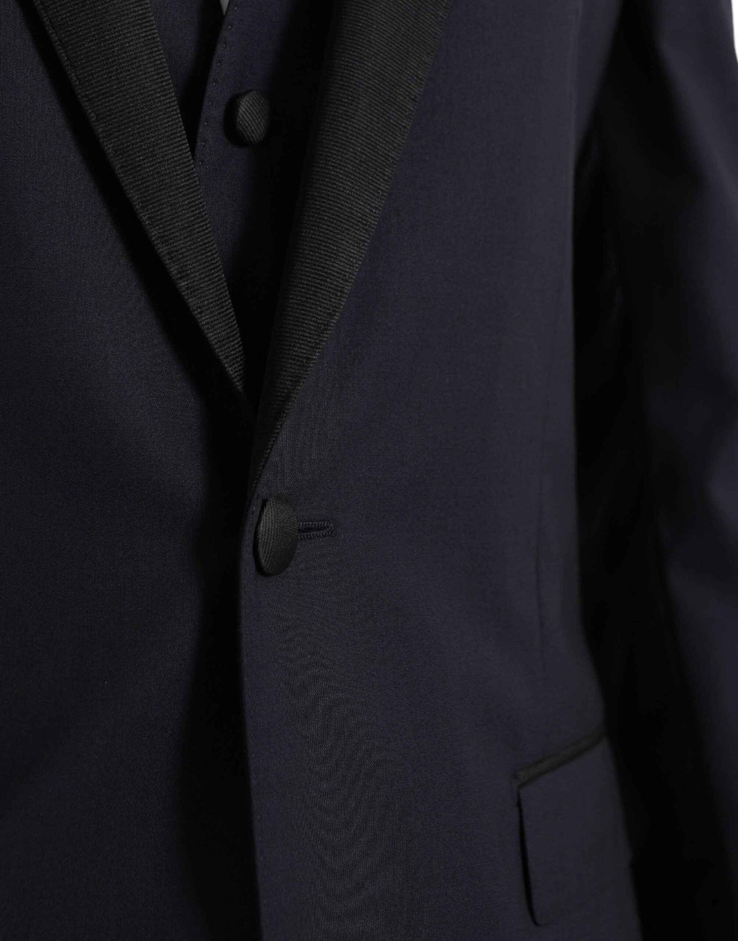 Blue Wool MARTINI 1 Button Men 3 Piece Suit