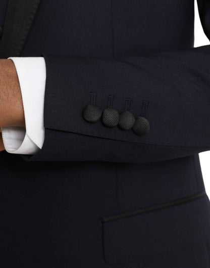 Blue Wool MARTINI 1 Button Men 3 Piece Suit