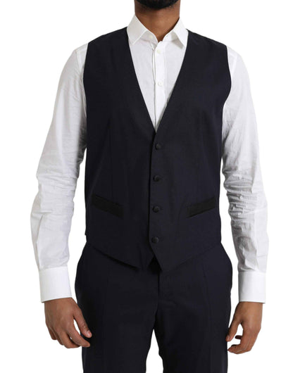 Blue Wool MARTINI 1 Button Men 3 Piece Suit