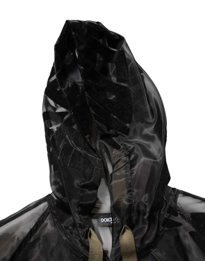 Black Camouflage Hooded Men Full Zip Sweater