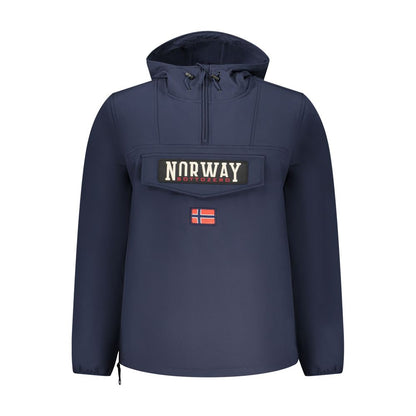 Blue Polyester Men's Jacket