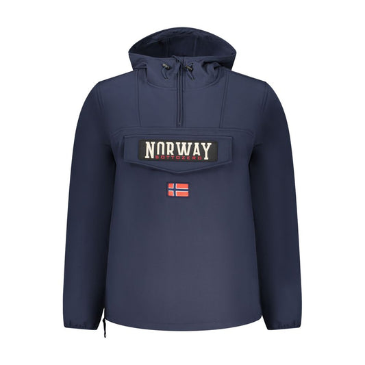 Blue Polyester Men's Jacket