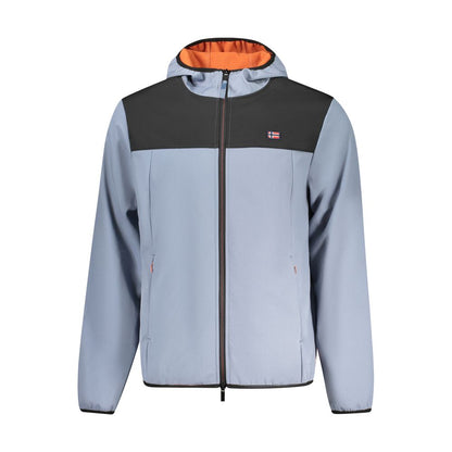 Blue Polyester Men's Jacket