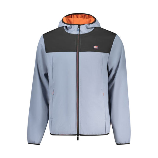 Blue Polyester Men's Jacket