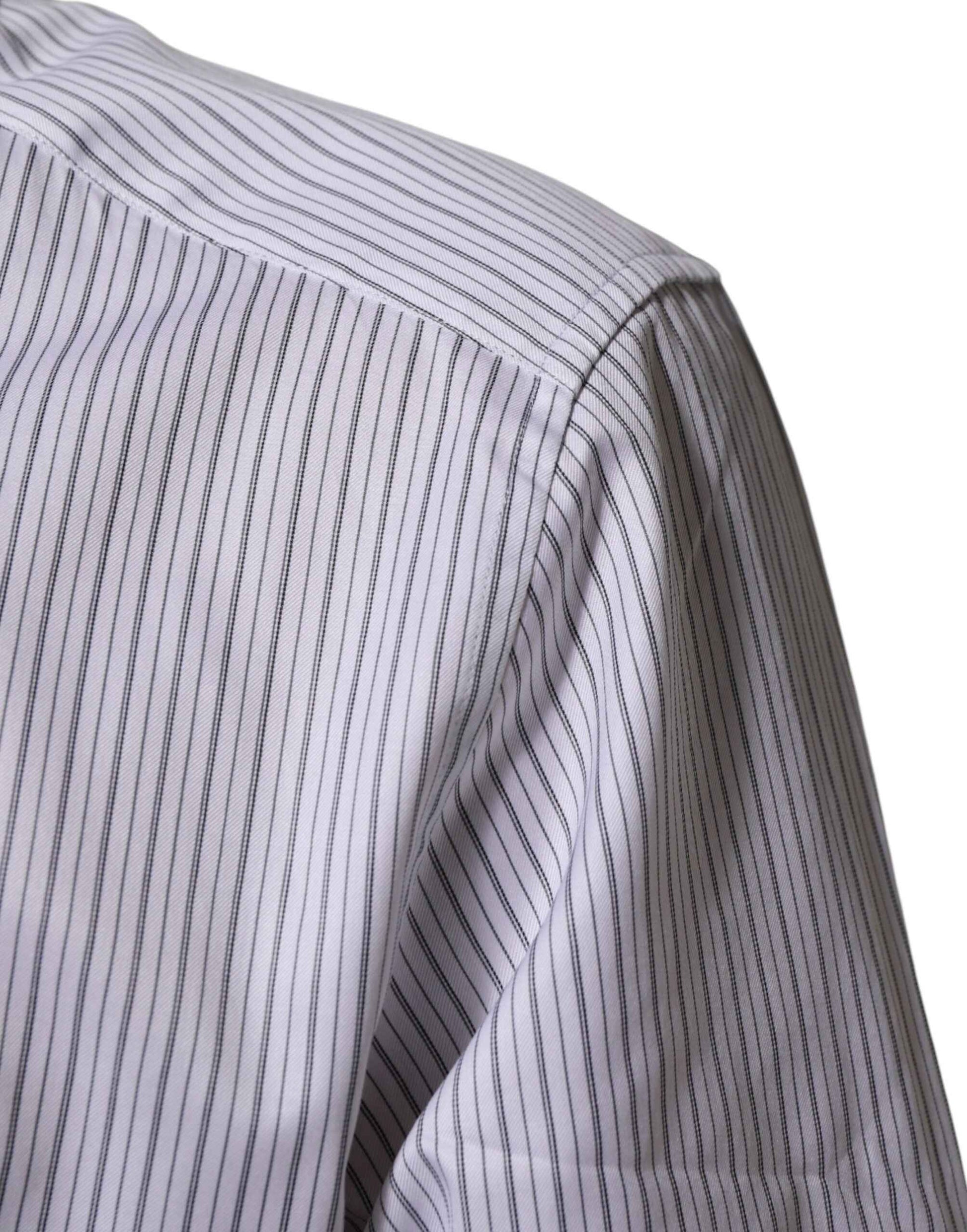 White Stripes Long Sleeves GOLD Dress Shirt