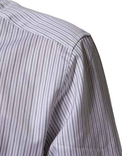 White Stripes Long Sleeves GOLD Dress Shirt