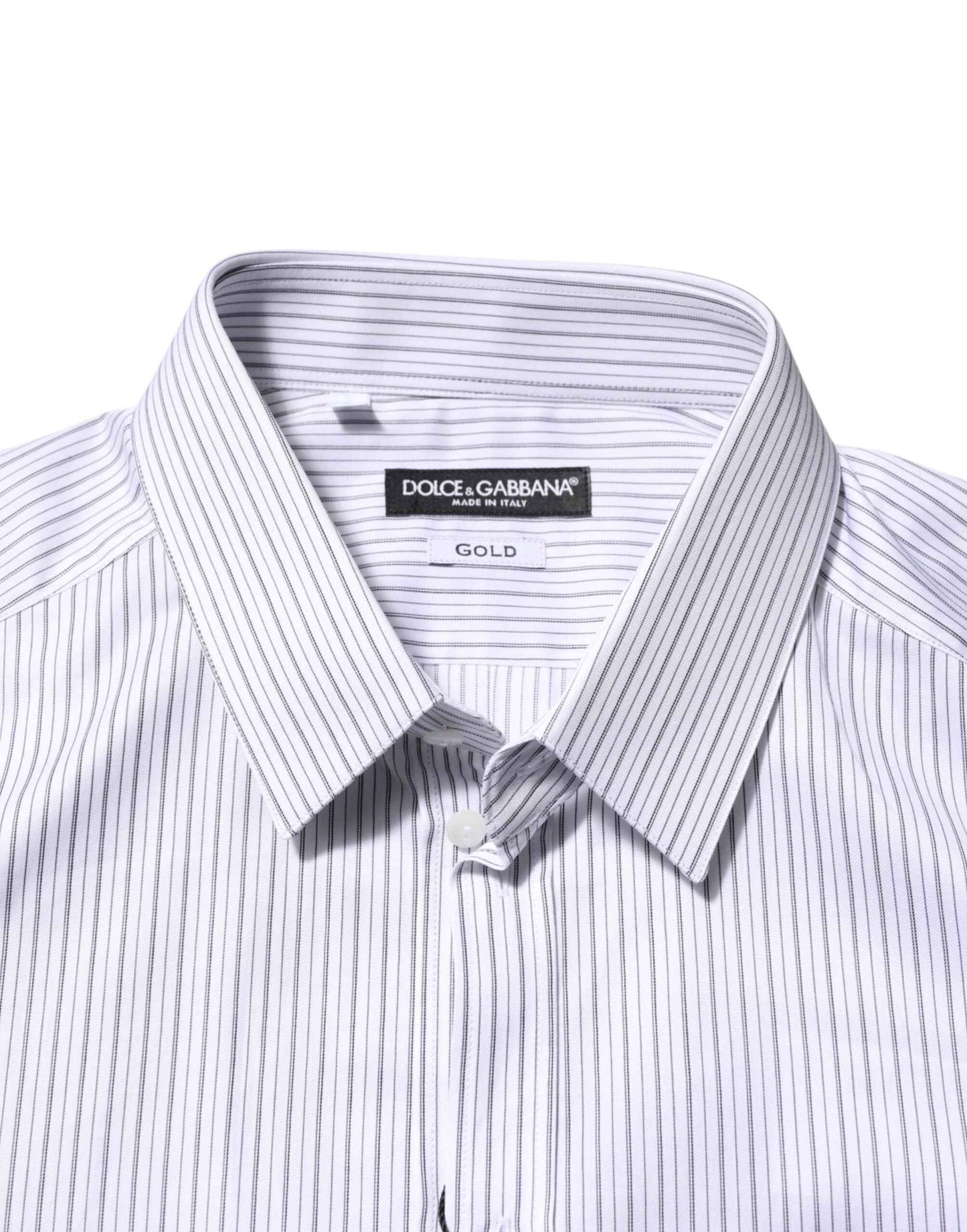 White Stripes Long Sleeves GOLD Dress Shirt