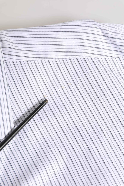 White Stripes Long Sleeves GOLD Dress Shirt