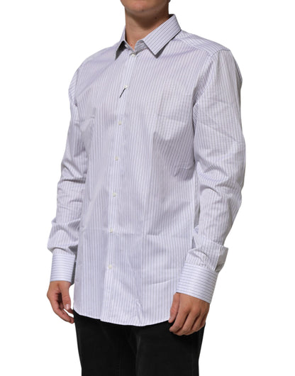 White Stripes Long Sleeves GOLD Dress Shirt