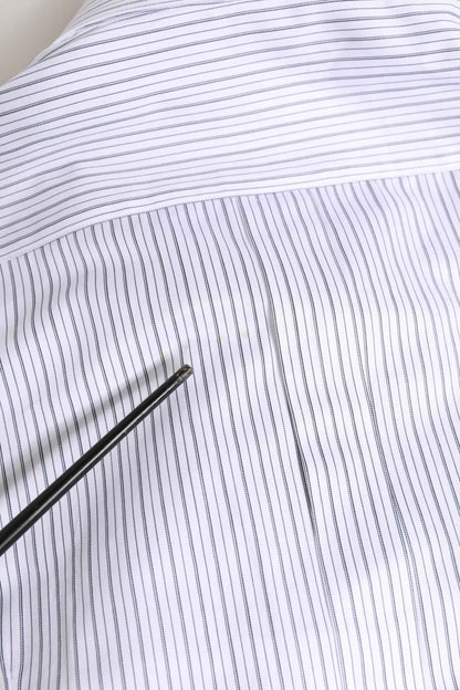 White Stripes Long Sleeves GOLD Dress Shirt