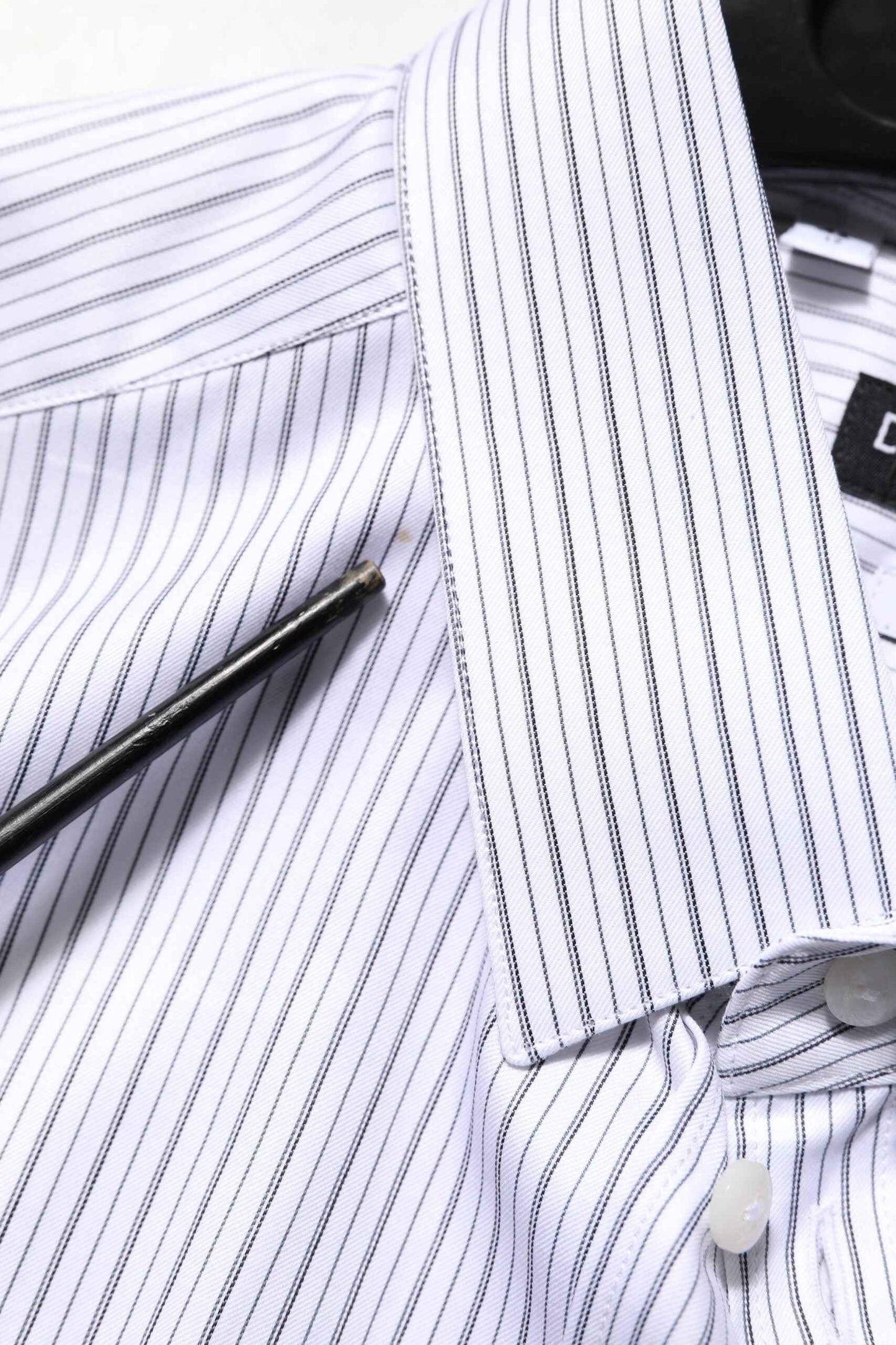White Stripes Cotton Men GOLD Dress Shirt