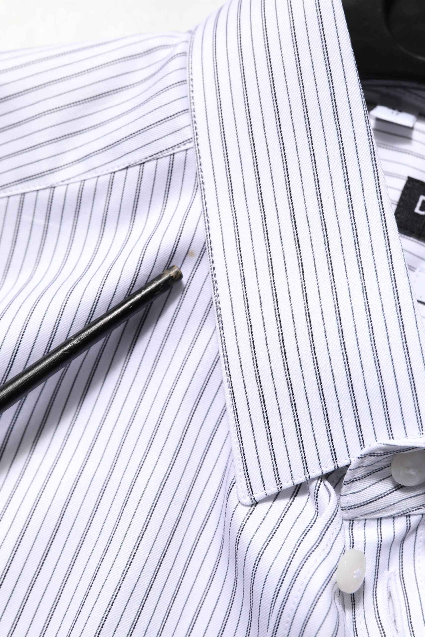 White Stripes Cotton Men GOLD Dress Shirt