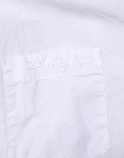 White Cotton Collared Men GOLD Dress Shirt