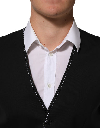 Black Wool Dress Formal Men Waistcoat Vest