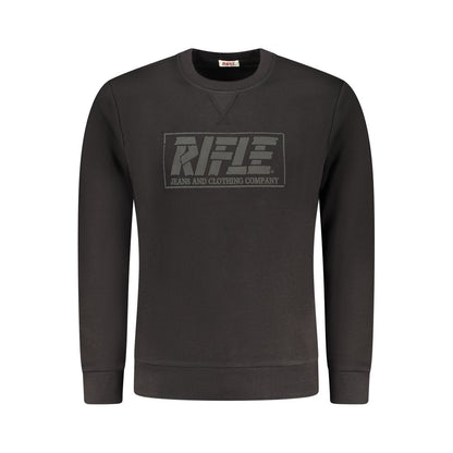 Black Cotton Men Sweatshirt
