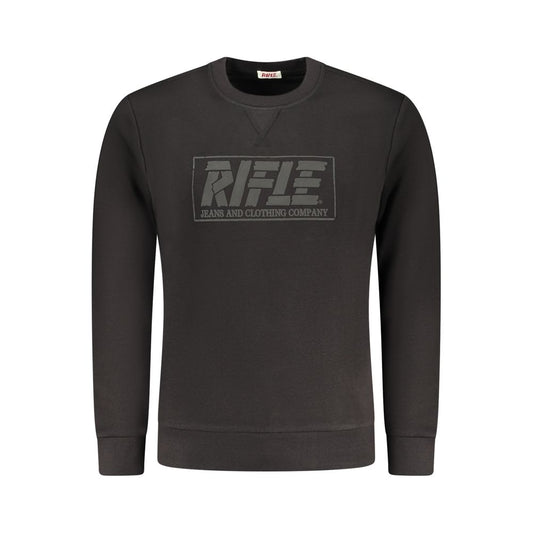 Black Cotton Men Sweatshirt