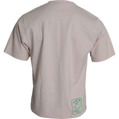 Beige Cosmic Love Cotton Crew Neck T-shirt