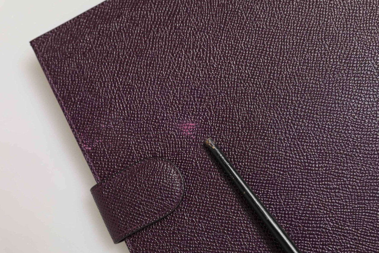 Dark Brown Leather Logo Plaque Cover Sleeve Tablet Case