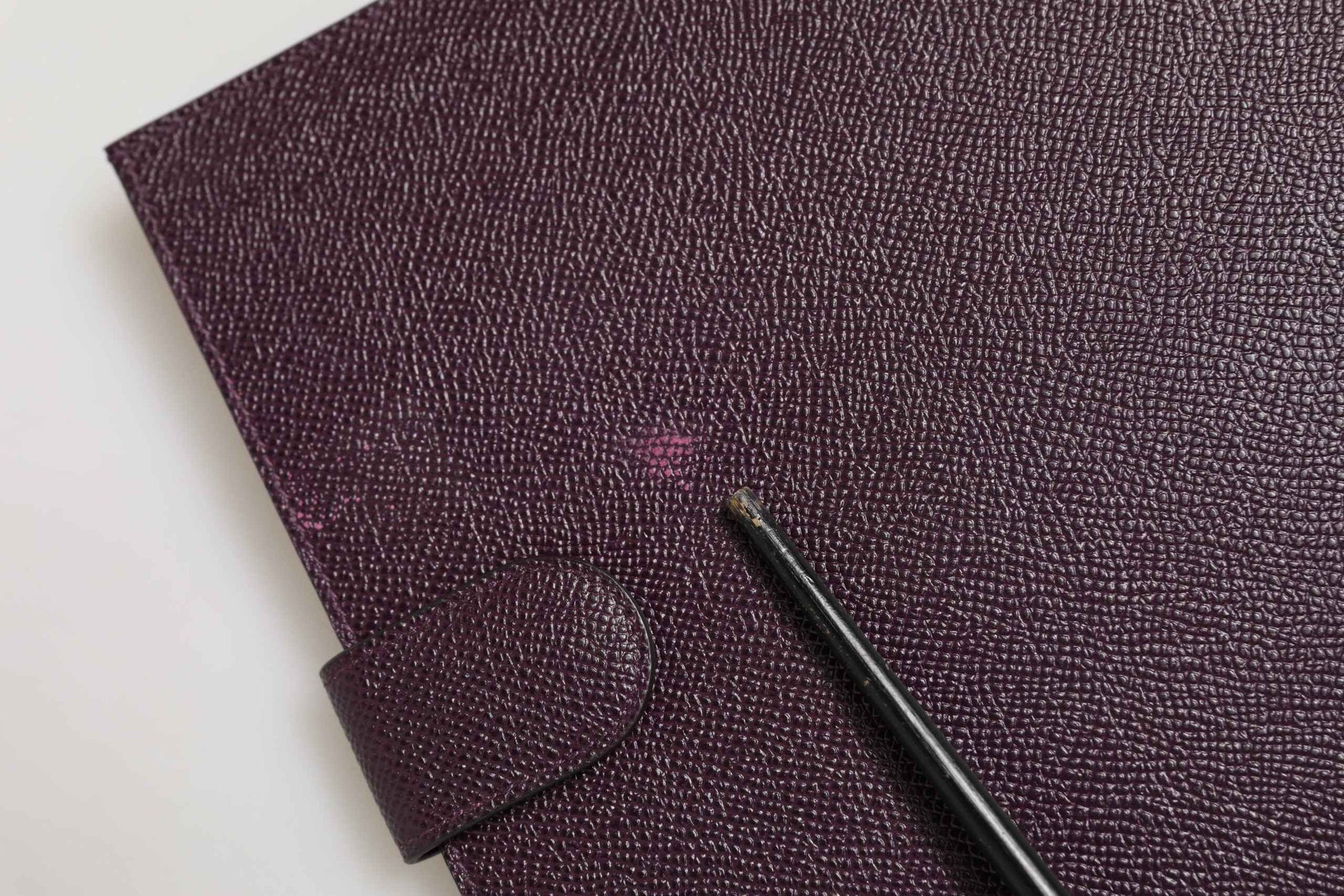 Dark Brown Leather Logo Plaque Cover Sleeve Tablet Case
